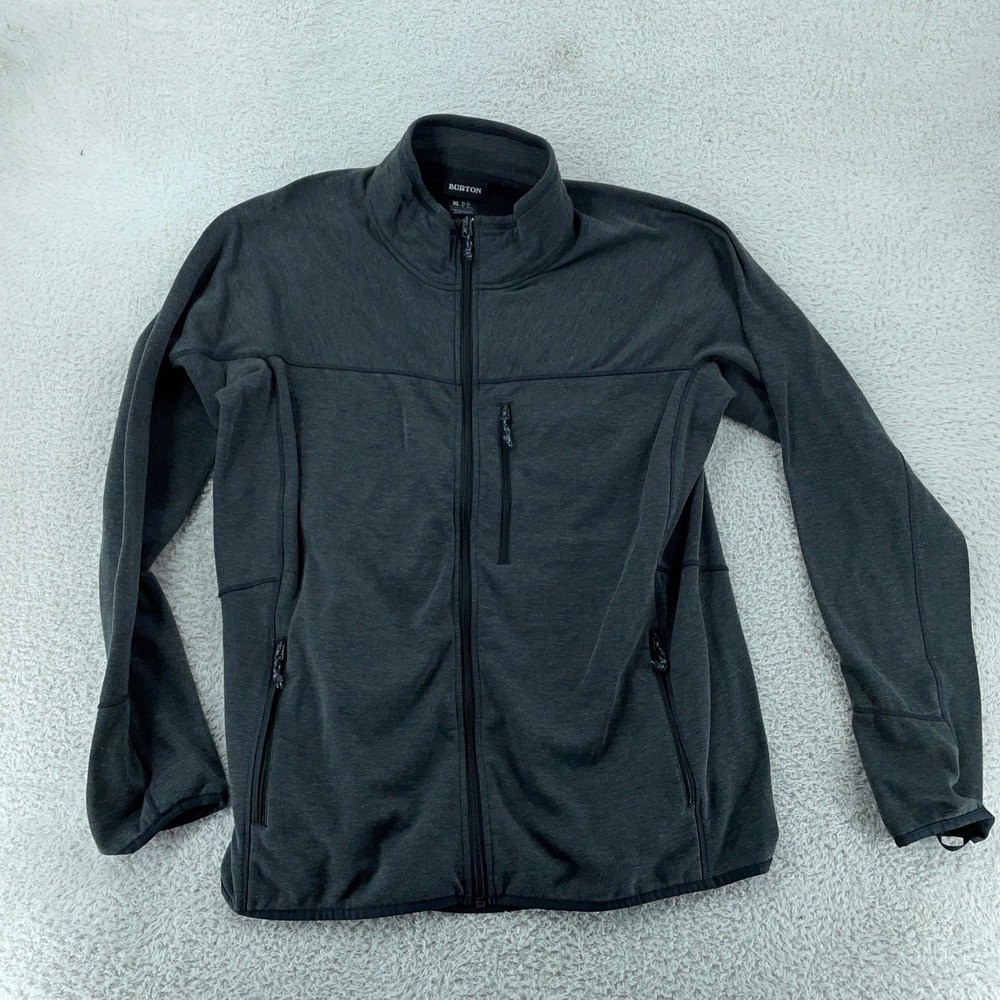 Burton Minturn Fleece Mens XL Gray Polartec Full Zip Sweatshirt Snowboard